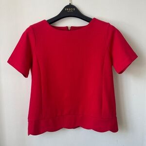 Talbots Red Ponte Short Sleeve Top